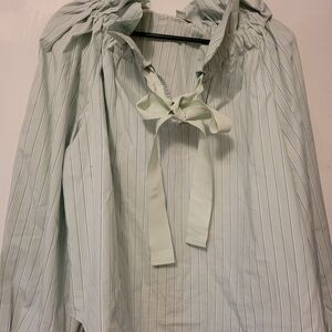 Elegant Striped Blouse with Bow Detail
